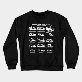 Types of Dinosaurs Just a boy who loves dinosaurs Crewneck Sweatshirt